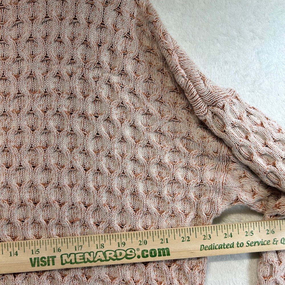 Fisherman Knox Rose Soft Girl Honeycomb Knit Mock Neck Sweater XXL Pink Textured - Picture 6 of 7